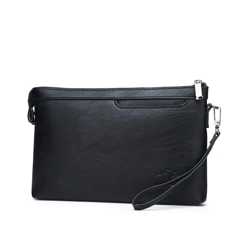 Pochette homme de luxe à fermeture éclaire Sombre / 19cm x 29cm x 3cm-Sombre / 17cm x 27cm x 3cm-ShopGET® 