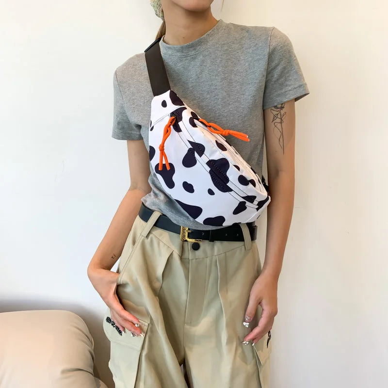 Sac banane léopard blanc et noir