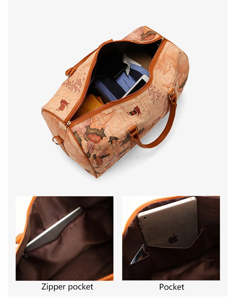 Sac weekend femme Médiéval Vintage Kaki Noir-ShopGET® 