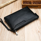 Pochette homme de luxe à fermeture éclaire Sombre / 19cm x 29cm x 3cm-Sombre / 17cm x 27cm x 3cm-ShopGET® 