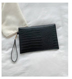 Sac pochette femme luxe cuir Kaki / 25x2x17cm-Noir / 25x2x17cm-ShopGET® 