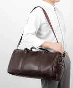Sac weekend homme cuir marron Marron-Noir-ShopGET® 
