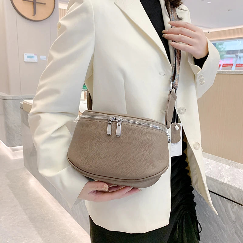 Sac banane femme chic authentique en cuir