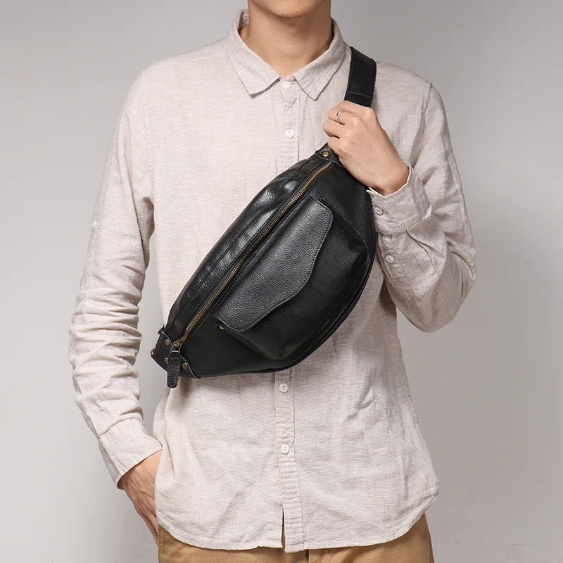 Sac banane homme en cuir solide - ShopGET®