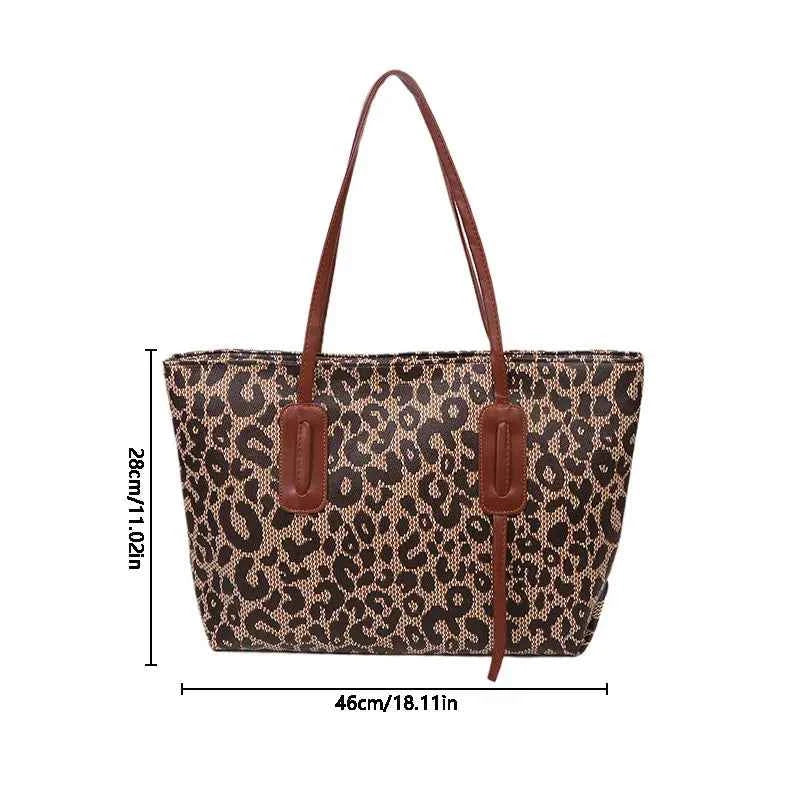 Sac cabas femme léopard Noir-Marron-ShopGET® 