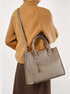 Sac cabas noir simple solide Gris-Noir-ShopGET® 