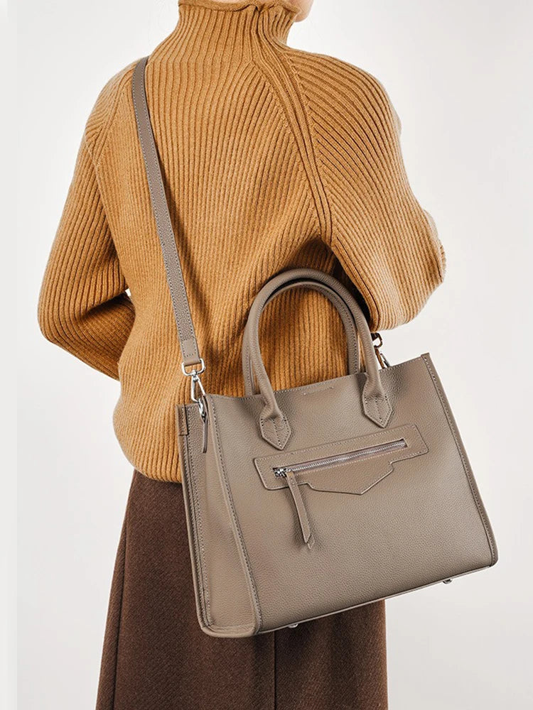 Sac cabas noir simple solide Gris-Noir-ShopGET® 