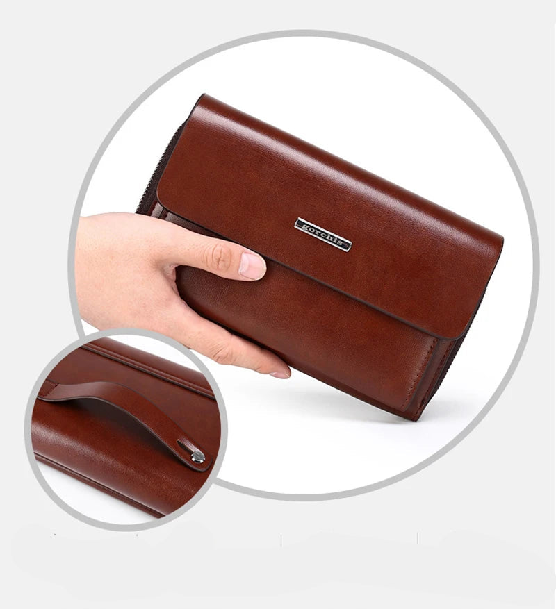 Pochette homme de haute qualité black-Marron A-Marron B-ShopGET® 