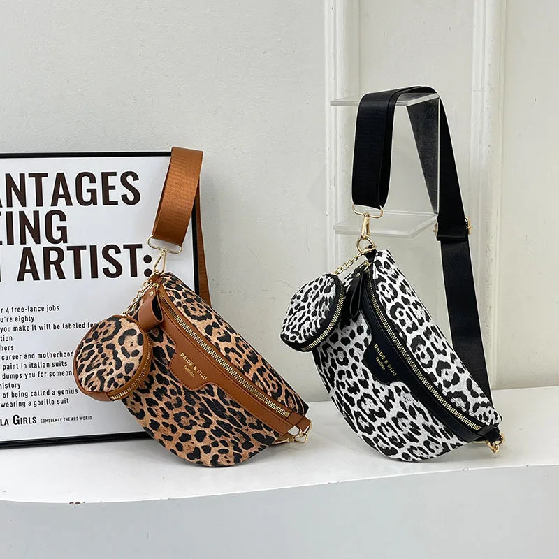Sac banane léopard demi-lune de haute qualité