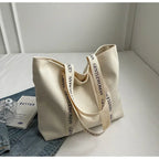sac cabas tissu femme Noir-Beige-ShopGET® 