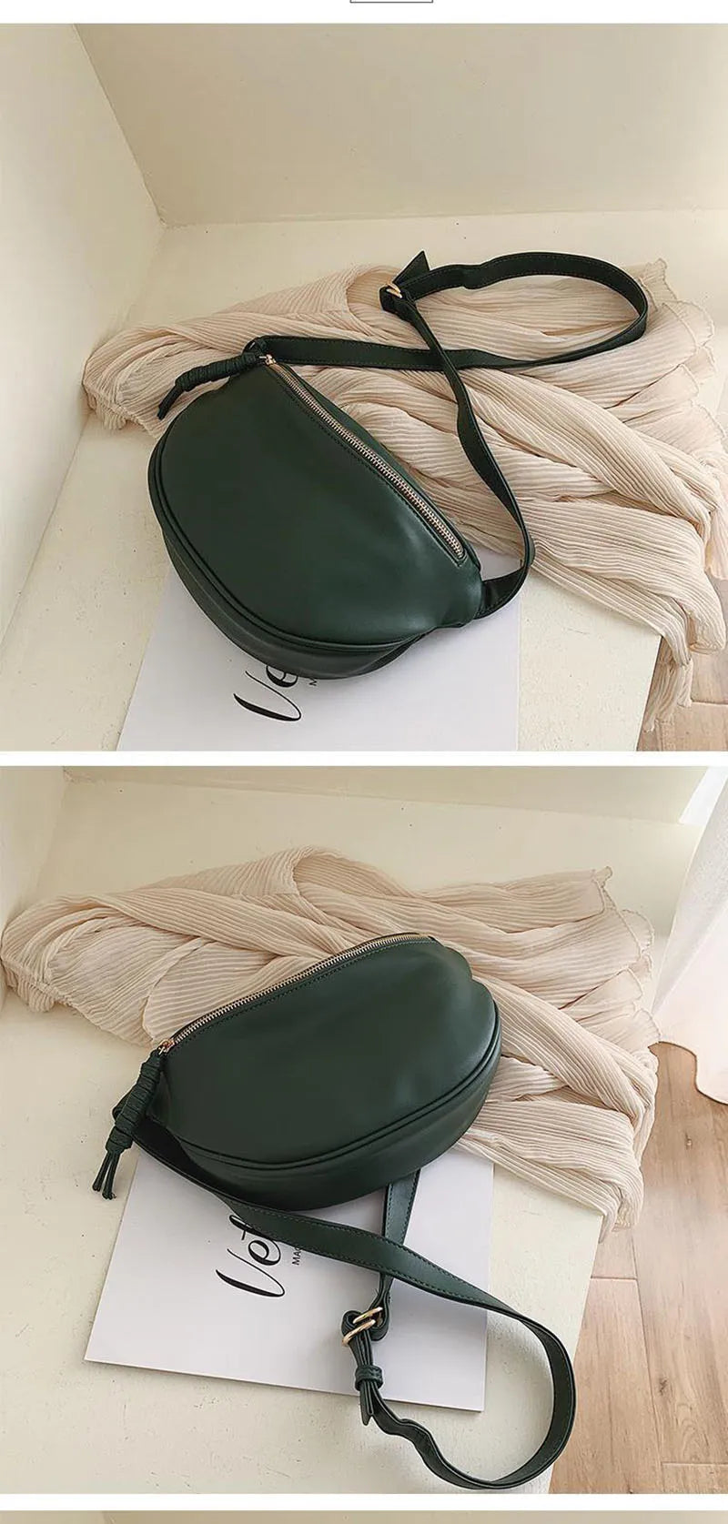 Sac banane en cuir camel