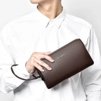 Pochette homme original en matériaux nobles 23 x 4 x 14cm / Noir-23 x 4 x 14cm / Marron-ShopGET® 