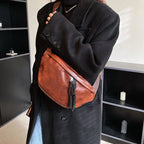Grand sac banane en cuir tendance
