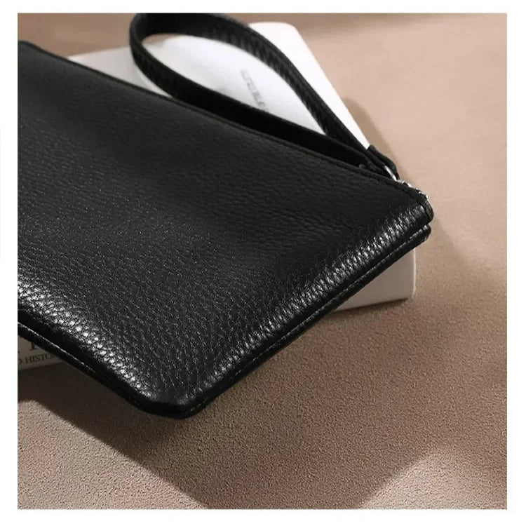 Pochette femme cuir noir Noir / 20cmx1cmx11cm-ShopGET® 