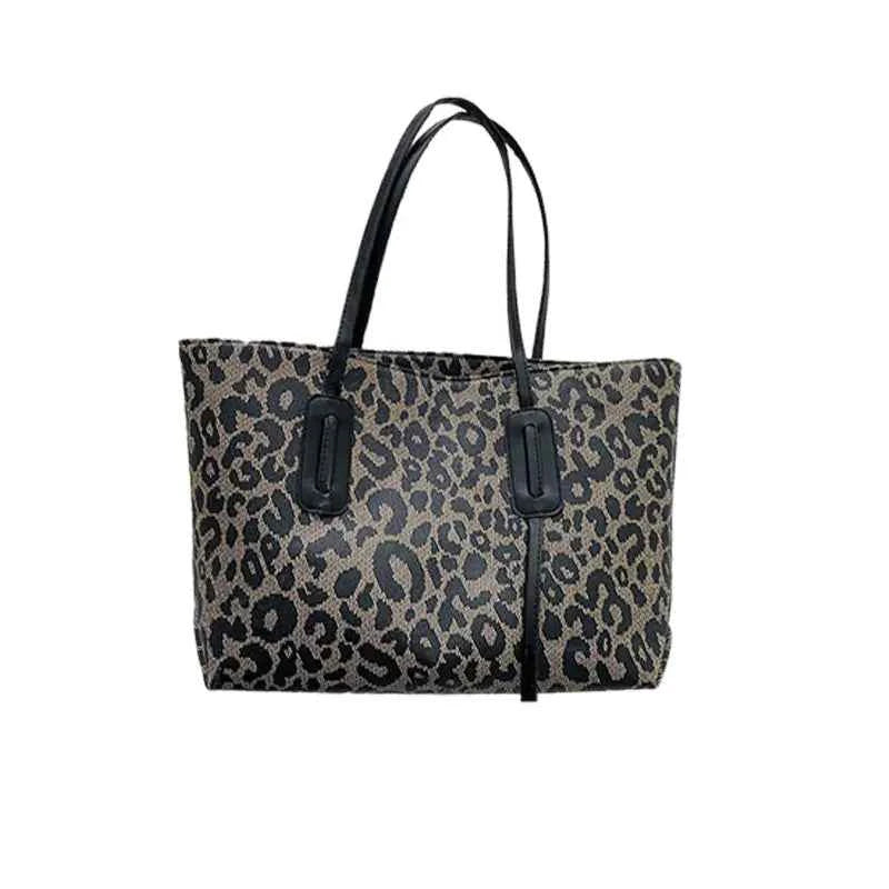 Sac cabas femme léopard Noir-Marron-ShopGET® 