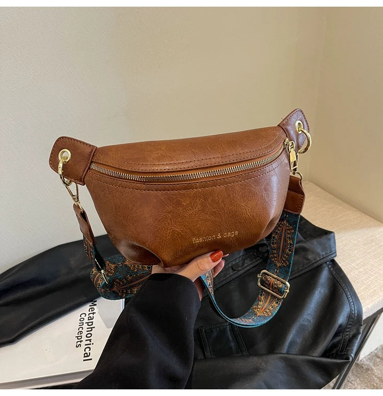 Sac banane en cuir artificiel femme