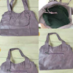 Sac cabas femme en cuir avec bandoulière Bleu-Kaki-Pourpre-Marron-Noir-Vin rouge-ShopGET® 