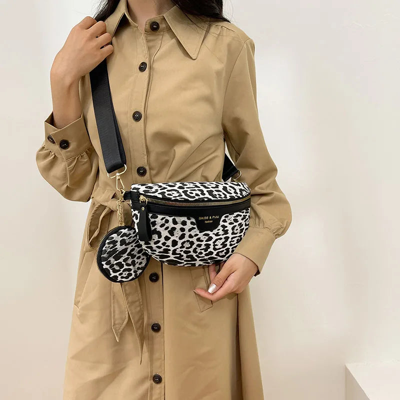 Sac banane léopard demi-lune de luxe