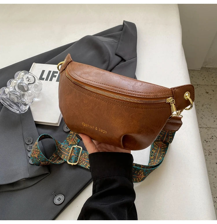 Sac banane en cuir artificiel femme