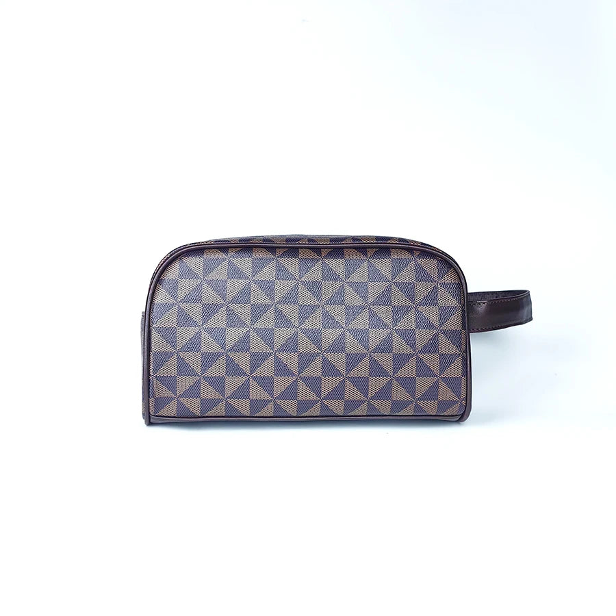 Sacoche pochette homme  en cuir Marron-Noir-ShopGET® 