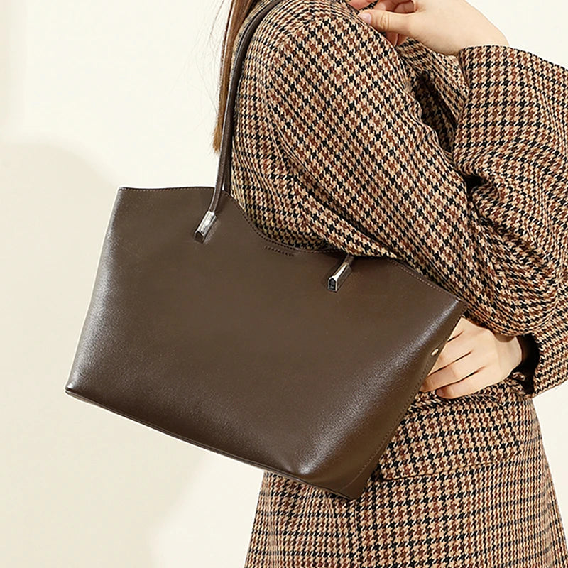 Sac cabas en cuir  souple femme Burgundy-Noir-Café-Marron-ShopGET® 