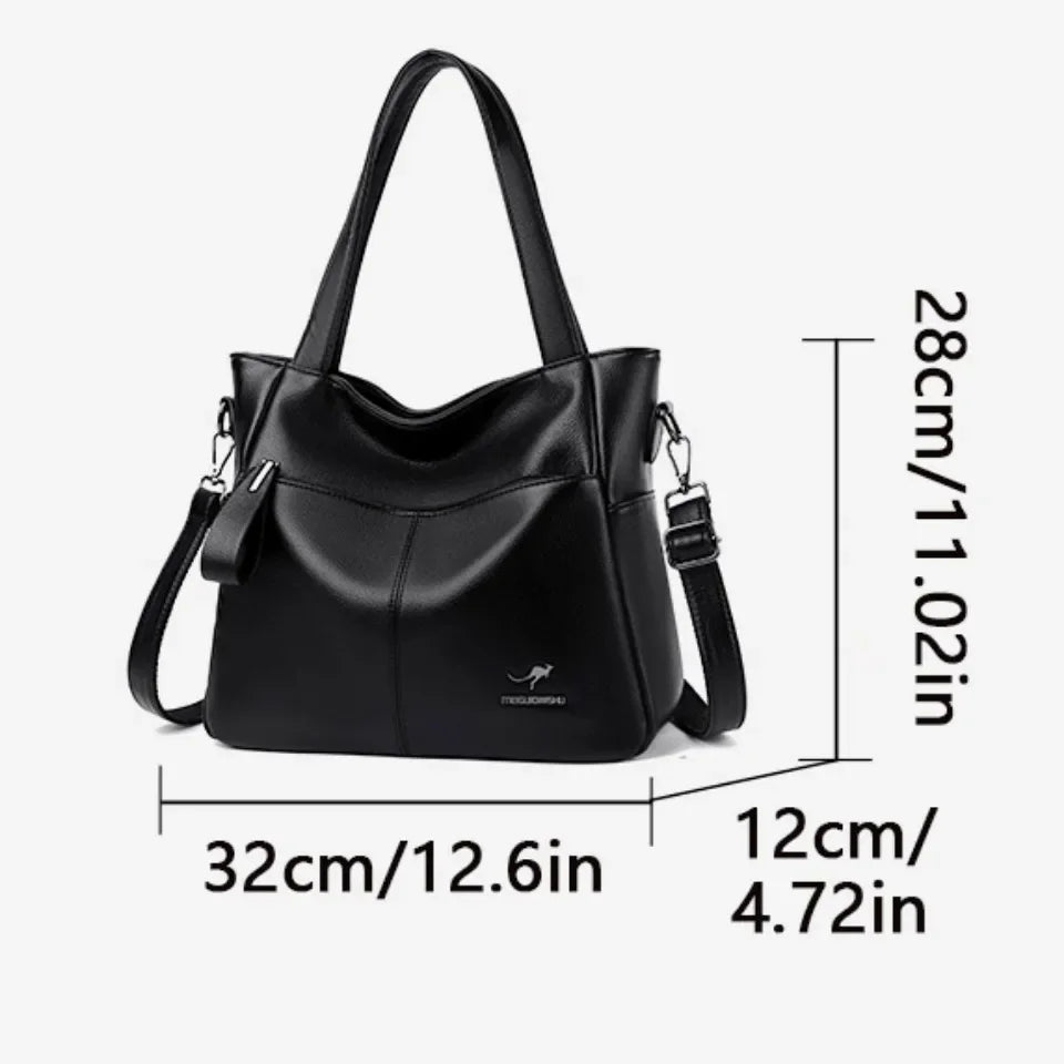 Sac cabas noir Leather kangourou à bandoulière Kaki-Gris-Noir-Bleu-Vert-Gris SB-Burgundy-Noir SB-Burgundy SB-Beige-Marron-ShopGET® 