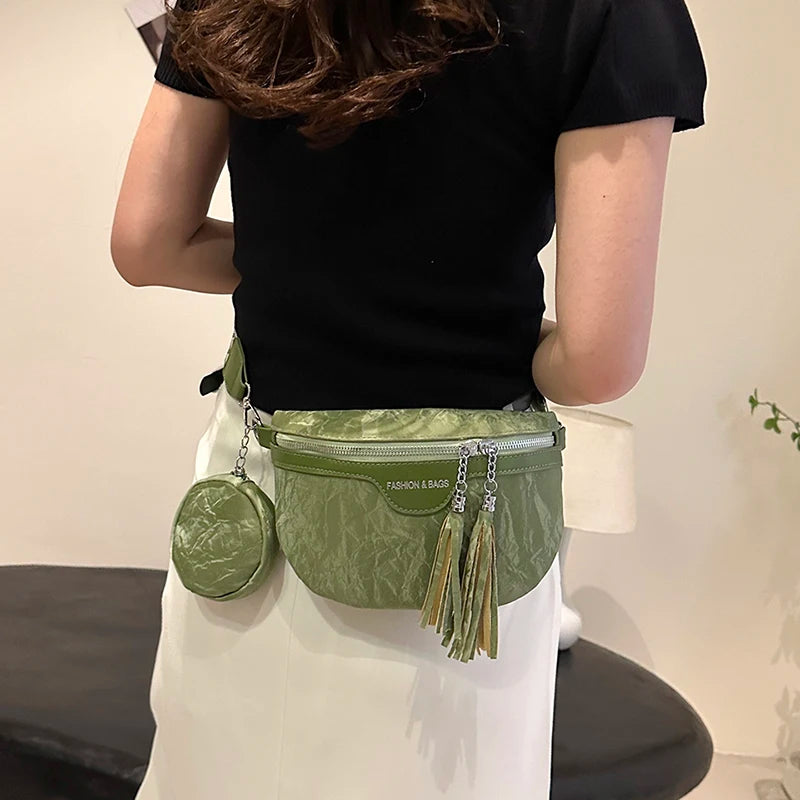 Sac banane femme chic  décontracté vert