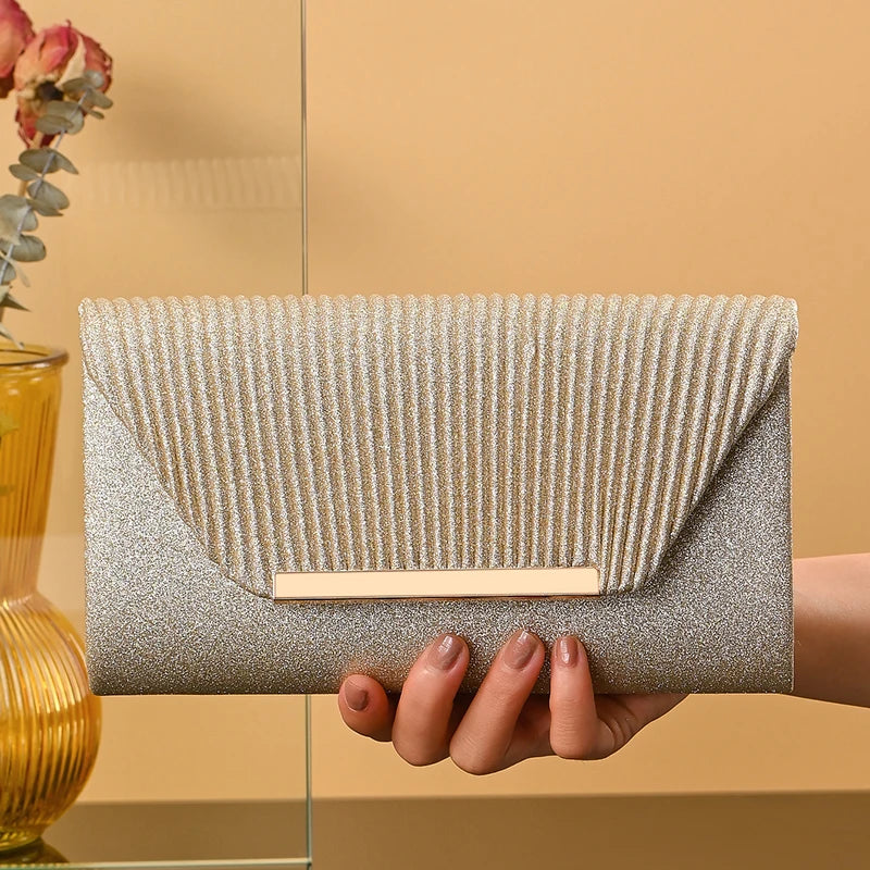 Pochette femme soirée originale Blanc-Noir-Champagne-Argent-ShopGET® 