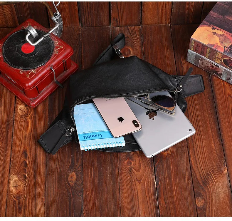 Sac banane imperméable en cuir pour homme - ShopGET®