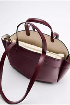 Mini sac cabas en cuir pour les femmes Magneta Couleur-Marron-Noir-ShopGET® 