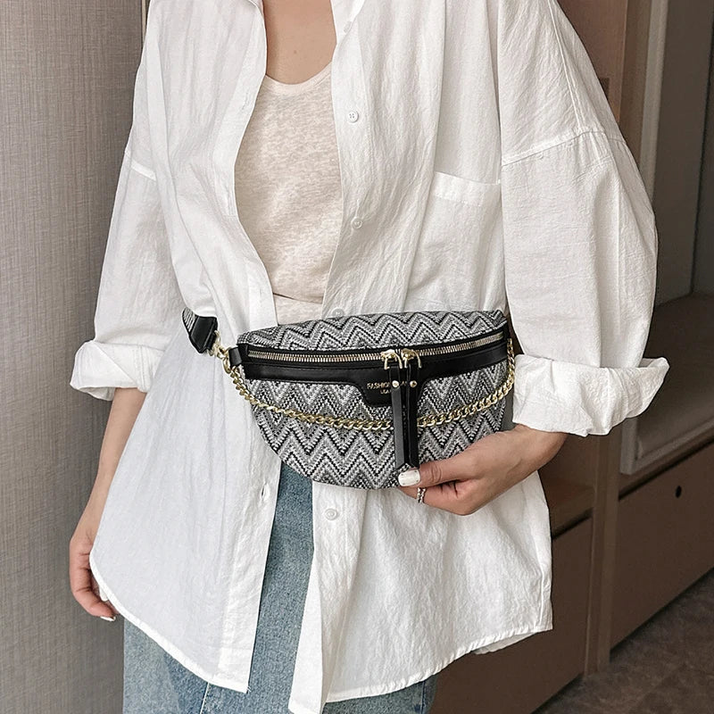 Sac banane en cuir ethnique boho plage