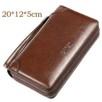 Pochette homme cuir brillant Noir / 21cm5cm12cm-Marron / 21cm5cm12cm-ShopGET® 