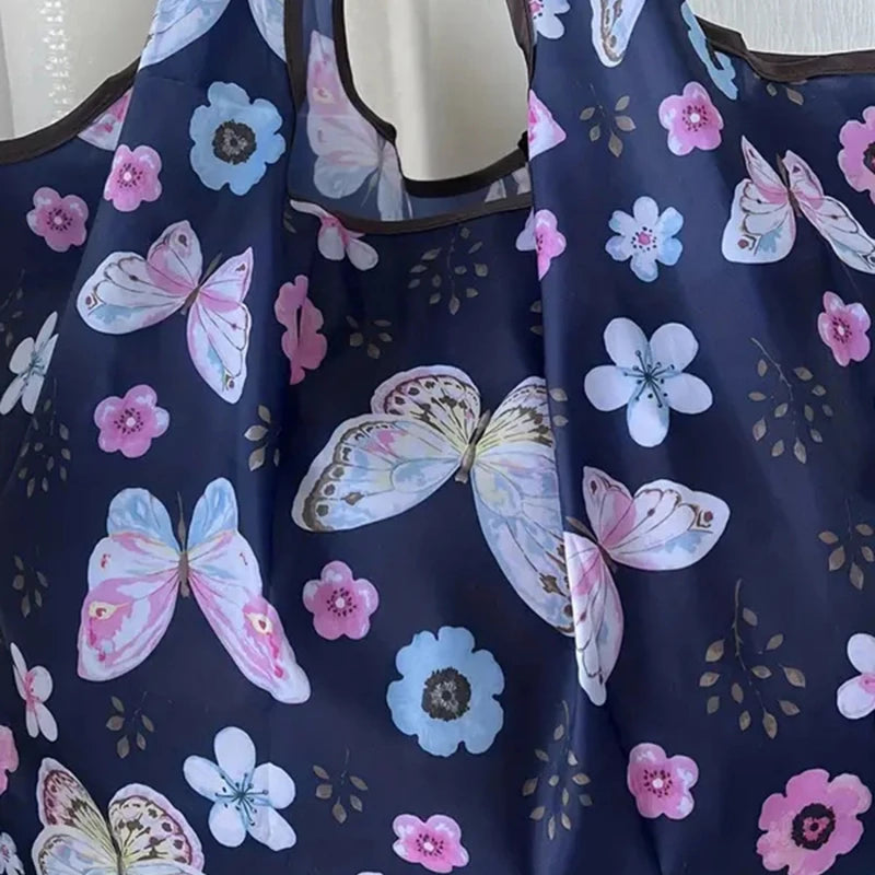 Sac de courses réutilisable avec motifs floral Papillon-ShopGET® 
