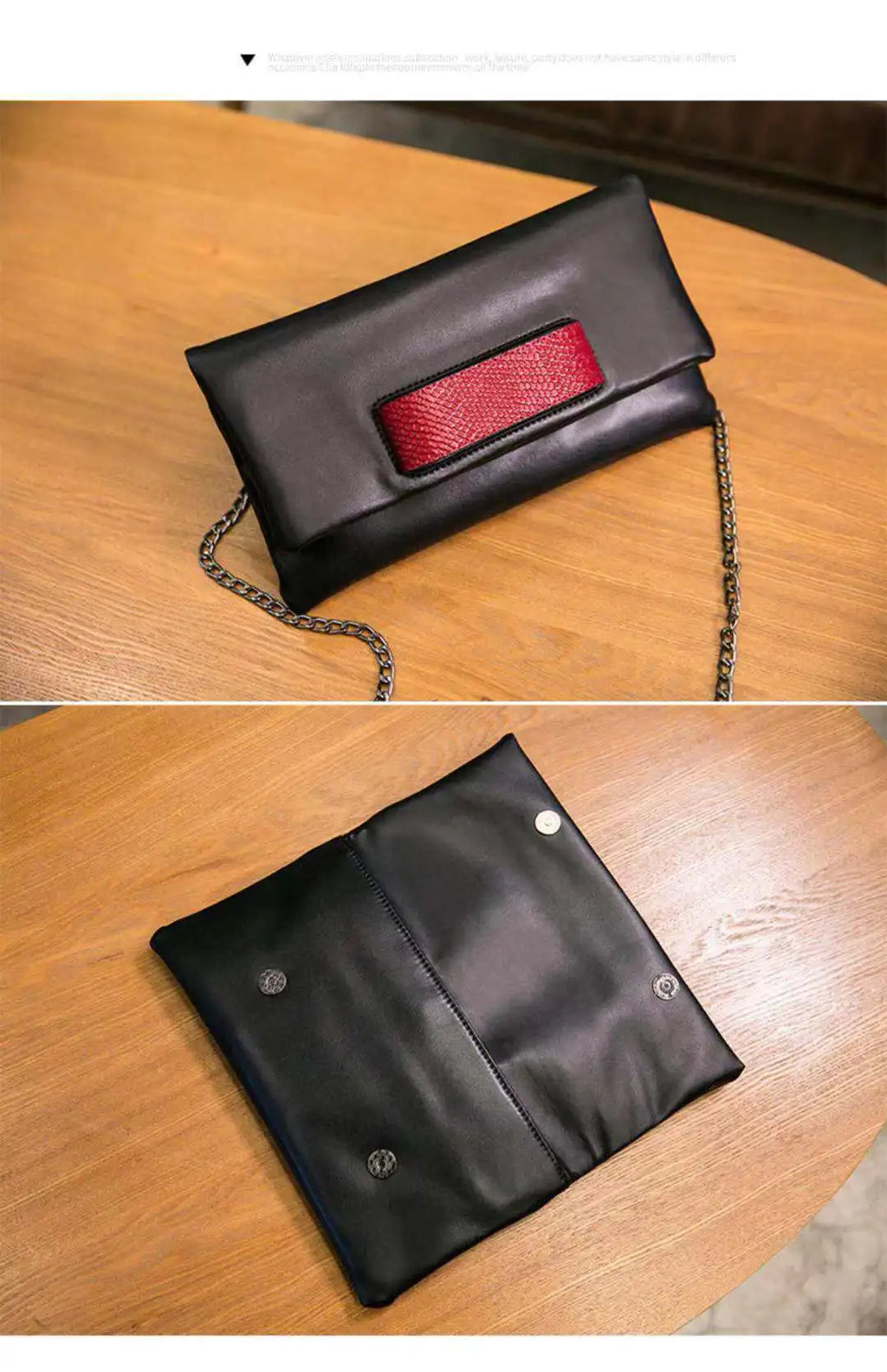 Porte monnaie pochette femme L Rouge 29x16.5cm-L Noir 9x16.5cm-S Rouge 24x14.5cm-S Noir  24x14.5cm-ShopGET® 