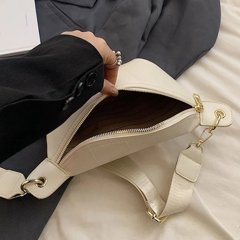 Sac banane en cuir argent femme