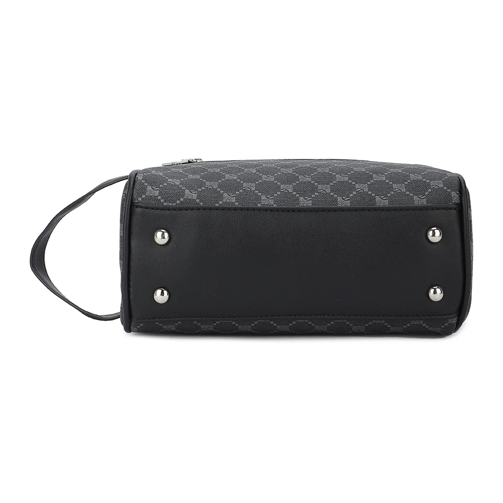 Pochette femme noir en plaid Noir-ShopGET® 