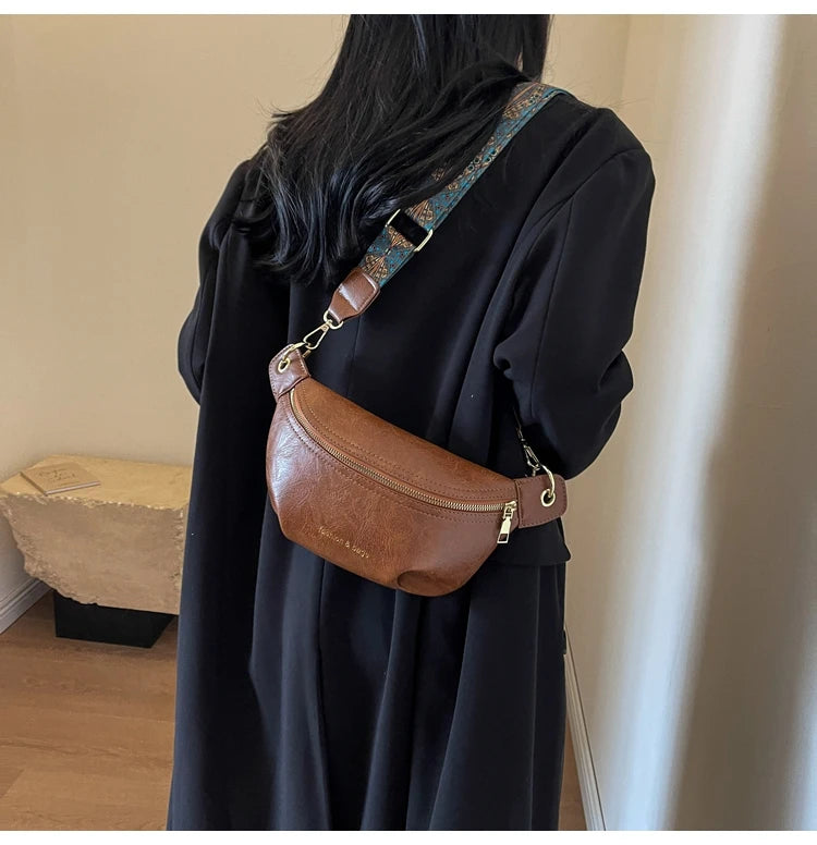Sac banane en cuir artificiel femme