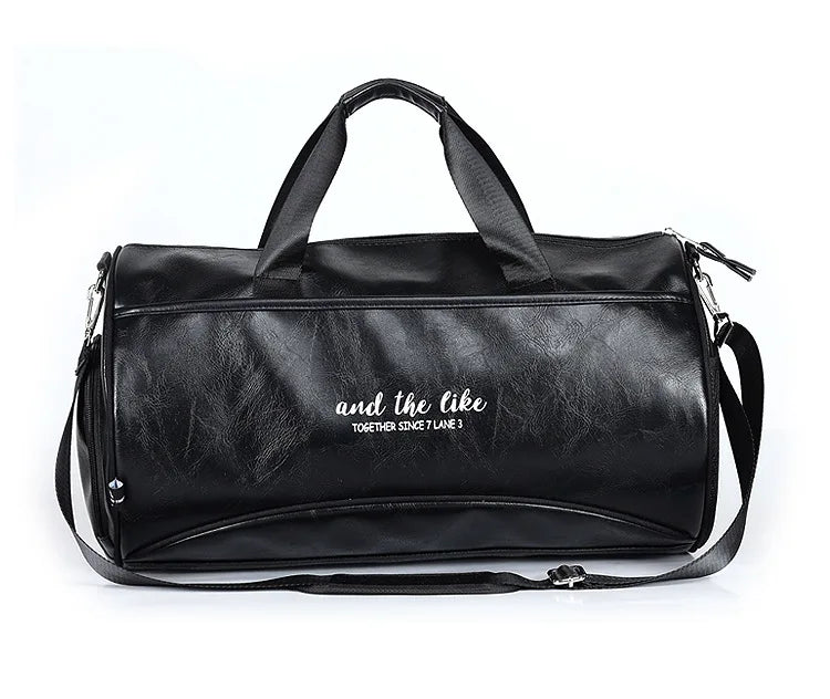 Sac polochon étanche en cuir Noir A-Noir B-Vert A-Noir Jaune-Vert B-ShopGET® 