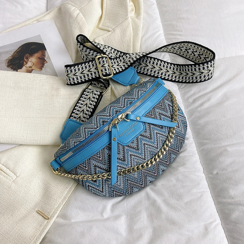 Sac banane en cuir ethnique boho plage