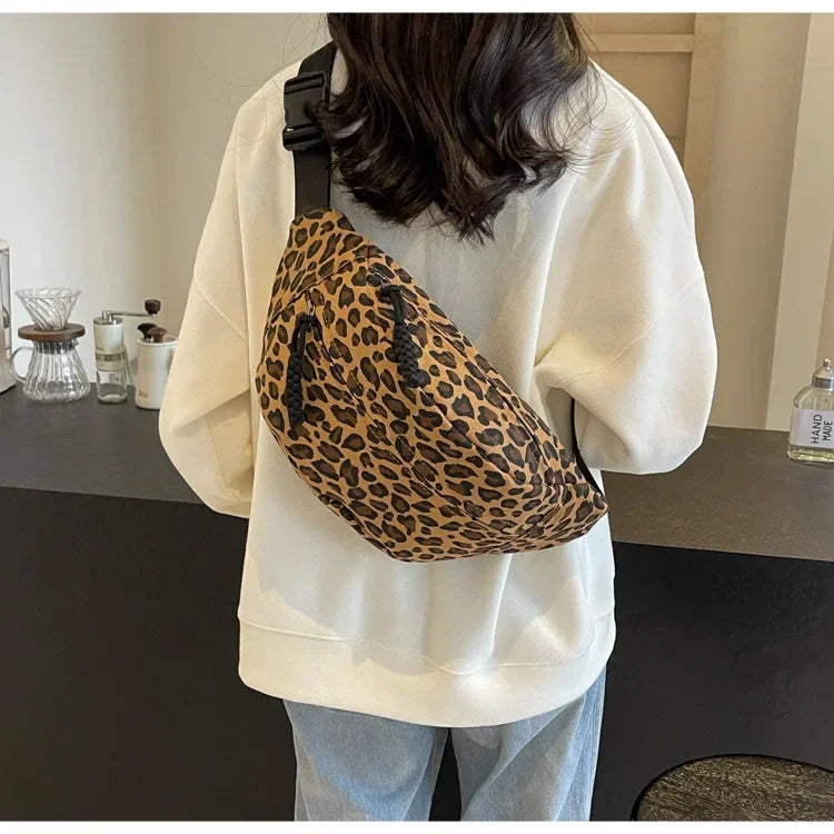 Sac banane léopard en canvas tendance