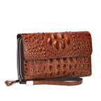 Pochette homme décor peau de crocodile Noir / 22cm x 14cm x 4.5cm-Marron / 22cm x 14cm x 4.5cm-ShopGET® 