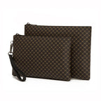 Pochette homme temps moderne en cuir Noir / 15cm x 24cm x 2cm-Noir / 19cm x 27cm x 2cm-ShopGET® 