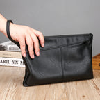 Pochette homme en cuir idéal pour VIP party Noir / 30cm x 19cm x 2cm-Noir / 27cm x 17cm x 2cm-ShopGET® 
