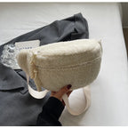 Grand sac banane velours pour femme