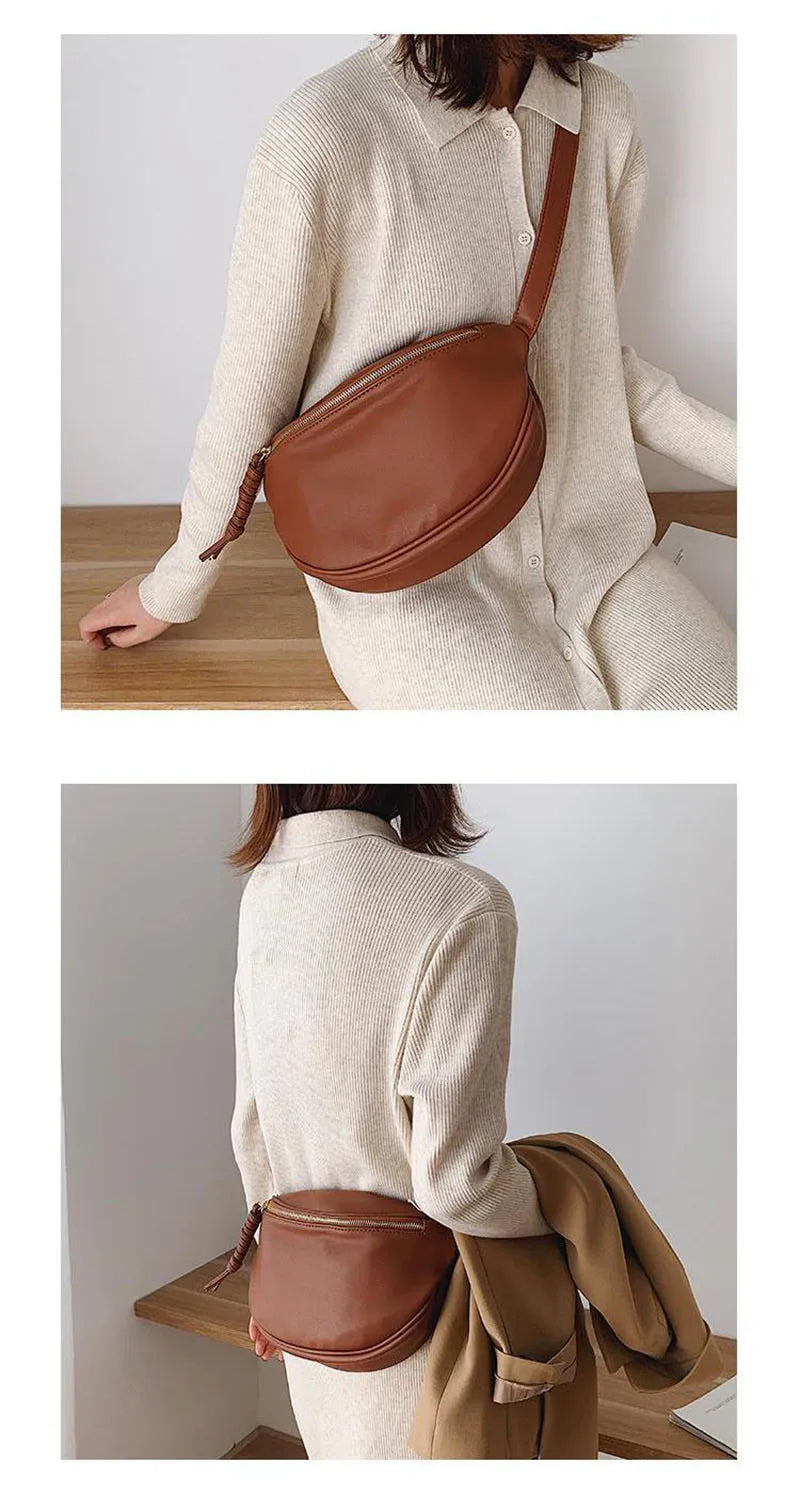 Sac banane en cuir camel