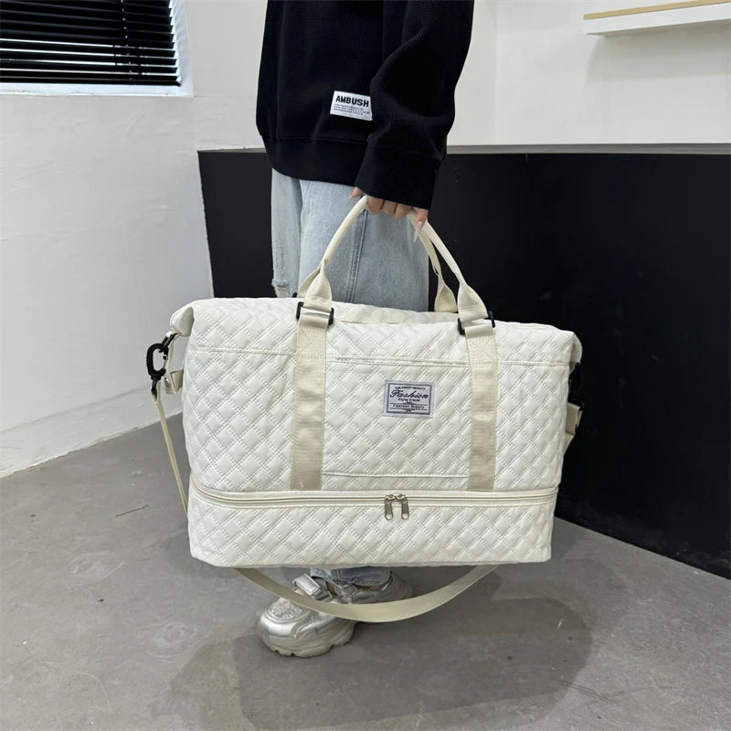 Sac weekend femme tissu Rose-Bleu-Blanc-Pourpre-Gris-Noir-ShopGET® 