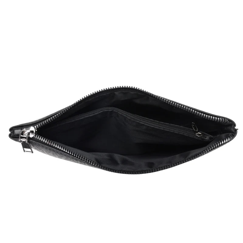 Pochette homme carré de luxe Noir / 15cm x 24cm x 2cm-Noir / 19cm x 28cm x 2cm-ShopGET® 