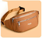 Sac banane homme cuir marron solide