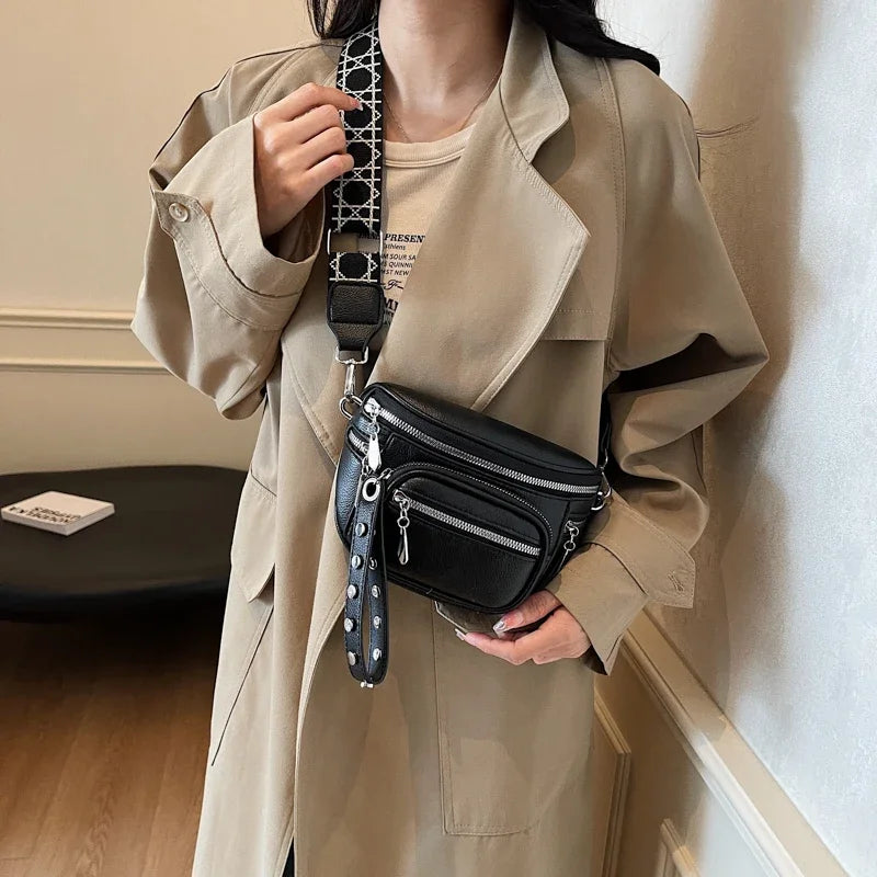 Petit sac banane cuir souple femme