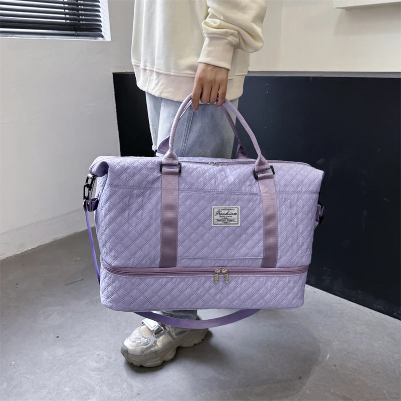 Sac weekend femme tissu Rose-Bleu-Blanc-Pourpre-Gris-Noir-ShopGET® 